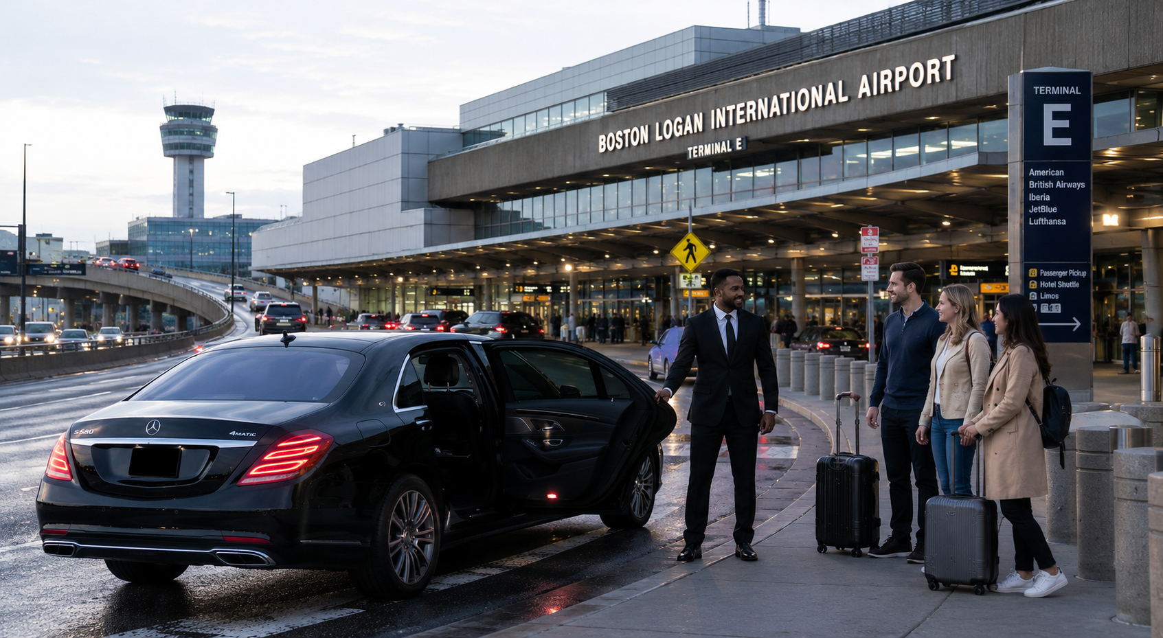 Premium Boston Logan Airport chauffeur transfer with BlackWay